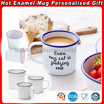 Tasse populaire d&#39;émail de cadeau, tasse de camping, tasse de café, émail